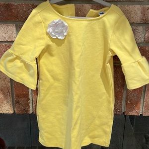 Janie and Jack spring yellow dress w flower appliqué 4t